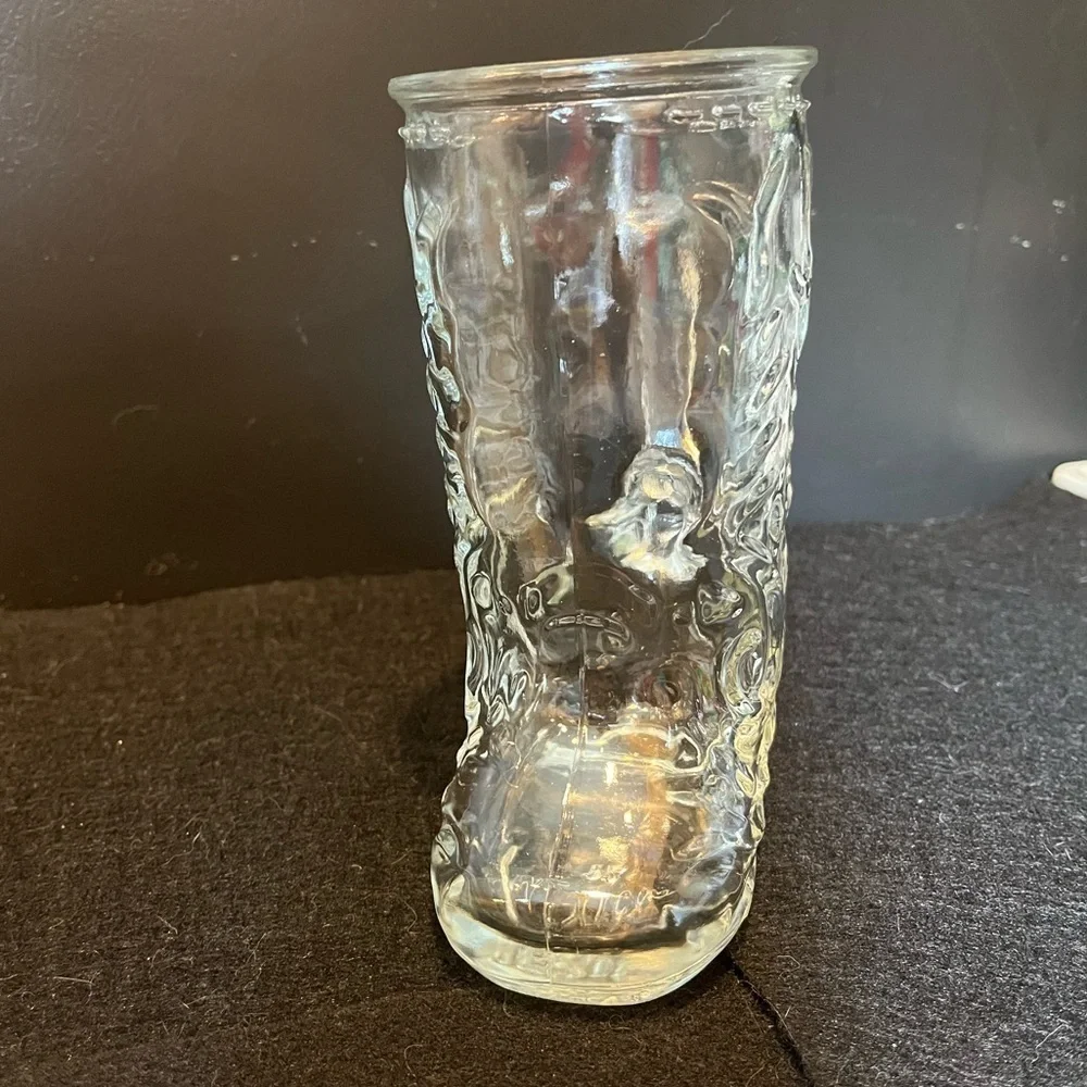 Vintage Clear Glass Cowboy Boot Mug 16 oz. Mexico